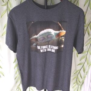 Star Wars Gray Short Sleeve Tee with Cartoon Graphic